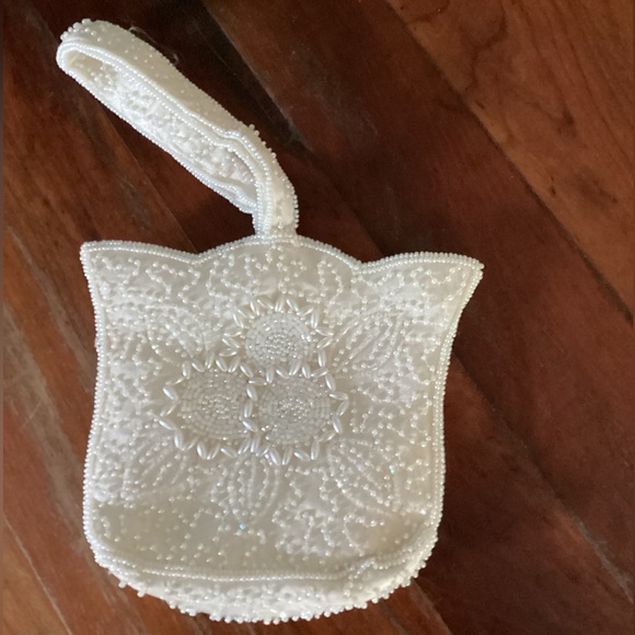 👰‍♀️  VINTAGE 1980’s PEARL BUTTON BACK w/ Satin BOW BRIDAL GOWN IVORY - Picture 12 of 16